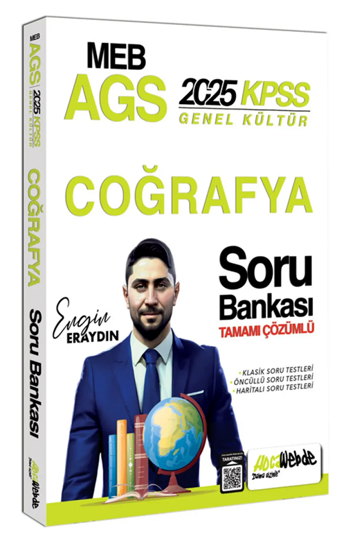 2025 MEB-AGS KPSS Türkiye Coğrafyası Soru Bankası Çözümlü HocaWebde Yayınları