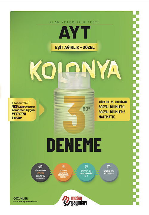 AYT Eşit Ağırlık Sözel Kolonya 3 Deneme