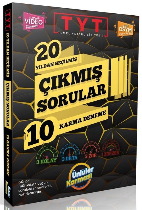 TYT Genel 20 Yıldan Seçilmiş Çıkmış Sorular 10 Karma Deneme