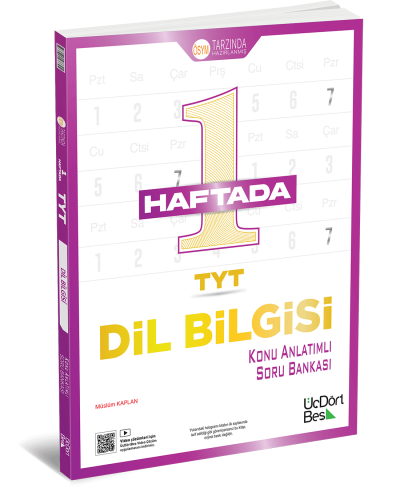 2027 TYT 1 Haftada TYT Dil Bilgisi Konu Anlatımlı Soru Bankası Üç Dört Beş Yayınları
