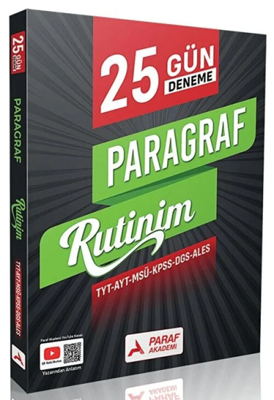 Paragraf Rutinim 25 Gün Deneme Paraf Akademi Yayınları