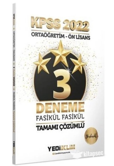 KPSS Ortaöğretim Ön Lisans Genel Yetenek Genel Kültür 3 Deneme Çözümlü