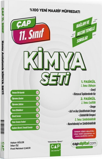 11. Sınıf Kimya Maarif Model Set Çap Yayınları