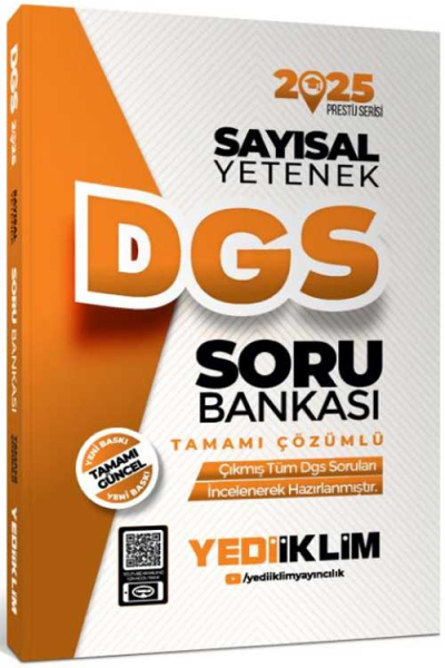 2025 DGS Sayısal Yetenek Tamamı Çözümlü Soru Bankası Yediiklim Yayınları Fotokopi.SHOP - Öğrencilerin Marketi!