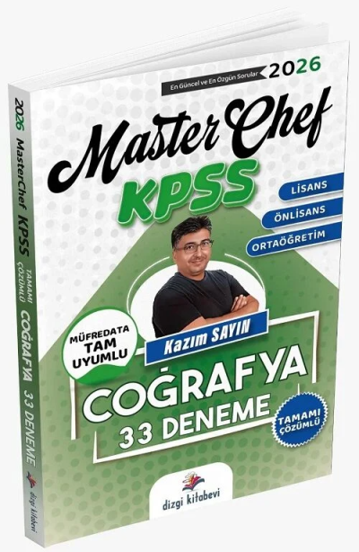 2026 KPSS Coğrafya MasterChef 33 Deneme Çözümlü Kazım Sayın Dizgi Kitap Yayınları