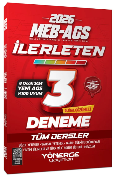 2026 MEB-AGS Tüm Dersler İlerleten 3 Deneme Çözümlü Yönerge Yayınları
