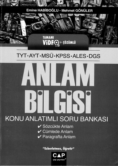 Anlam Bilgisi Konu Anlatımlı Soru Bankası