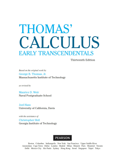 THOMAS CALCULUS (13. BASKI)
