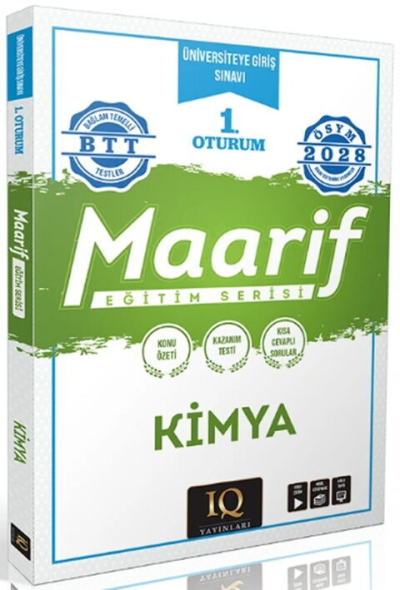 2028 YKS TYT Kimya Maarif Eğitim Serisi 1. Oturum IQ Yayınları