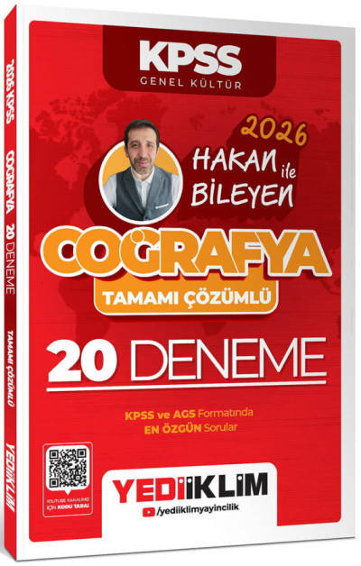 2026 KPSS Coğrafya Tamamı Çözümlü 20 Deneme Yediiklim Yayınları