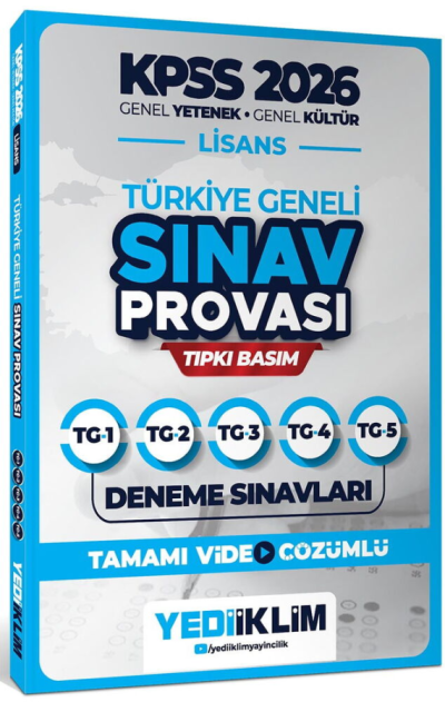 2026 KPSS Lisans GY-GK Türkiye Geneli Sınav Provası Tıpkı Basım Deneme Sınavları Tamamı Video Çözümlü Yediiklim Yayınları (TG1-2-3-4-5)