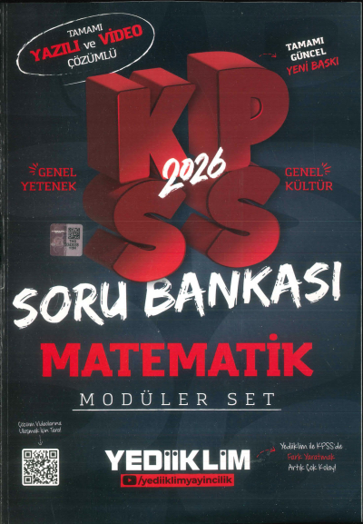 MATEMATİK 2026 KPSS Genel Yetenek Genel Kültür Hem Yazılı Hem Video Çözümlü Soru Bankası Modüler Yediiklim Yayınları Fotokopi.SHOP - Öğrencilerin Marketi!