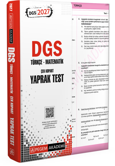 2027 DGS Türkçe Matematik Yaprak Test Pegem Akademi