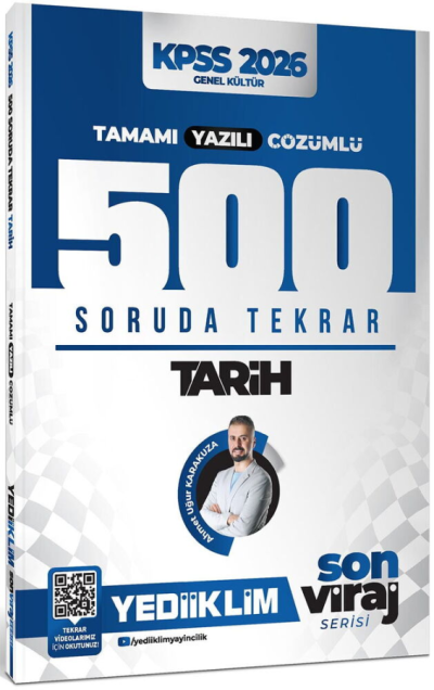 Tarih Son Viraj Serisi Tamamı Yazılı Çözümlü 500 Soruda Genel Tekrar Kampı Yediiklim Yayınları
