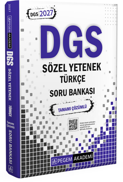 2027 DGS Sözel Yetenek Türkçe Tamamı Çözümlü Soru Bankası Pegem Akademi
