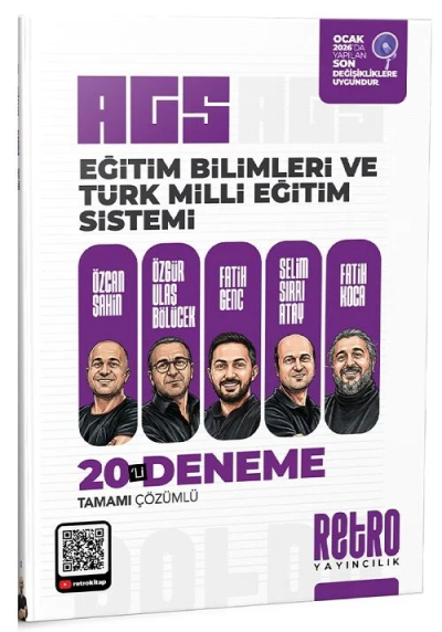 MEB AGS Eğitim Bilimleri Ve Türk Milli Eğitim Sistemi 20 Deneme Retro Yayıncılık