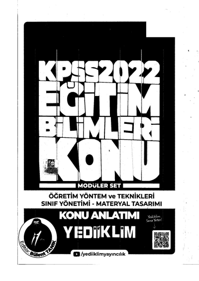 2022 KPSS Öğrt. Yönt. ve Teknik. Sınıf Yön.- Materyal Tasar. Konu Anlatımı Modüler Set