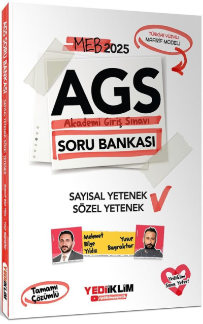 2025 MEB AGS Sözel Yetenek Sayısal Yetenek Tamamı Çözümlü Soru Bankası Yediiklim Yayınları Fotokopi.SHOP - Öğrencilerin Marketi!