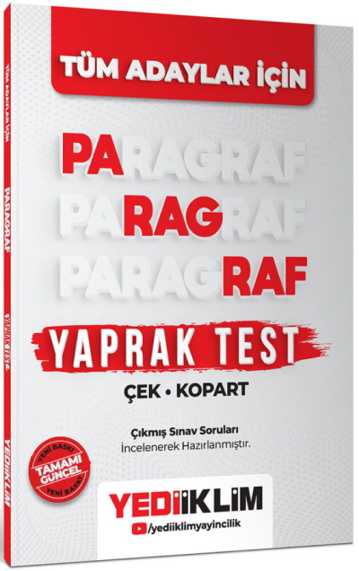 Paragraf Çek Kopart Yaprak Test Yediiklim Yayınları