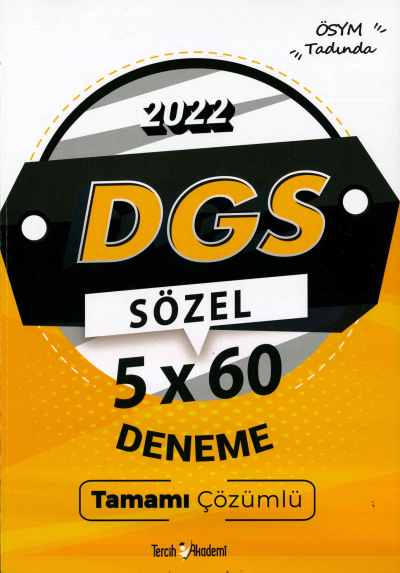 DGS SÖZEL 5x60 DENEME ÇÖZÜMLÜ