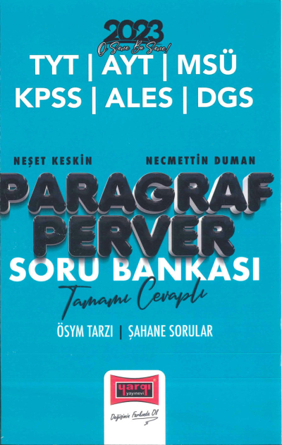 PARAGRAF PERVER SORU BANKASI TAMAMI CEVAPLI