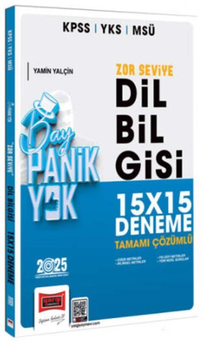 2025 KPSS YKS MSÜ Tamamı Çözümlü Panik Yok Zor Seviye Dil Bilgisi 15x15 Deneme Yargı Yayınları