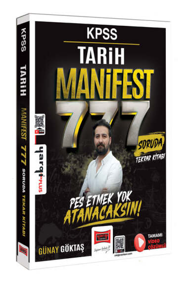 KPSS Tarih MANİFEST 777 Soruda Tekrar Kitabı Çözümlü Günay Göktaş Yargı Yayınları
