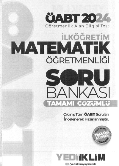 İLKÖĞRETİM MATEMATİK ÖĞRETMENLİĞİ SORU BANKASI TAMAMI ÇÖZÜMLÜ Fotokopi.SHOP - Öğrencilerin Marketi!