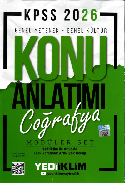 COĞRAFYA Yediiklim 2026 KPSS Genel Yetenek Genel Kültür Konu Anlatımı Modüler Yediiklim Yayınları Fotokopi.SHOP - Öğrencilerin Marketi!