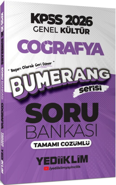 2026 KPSS Genel Kültür Bumerang Coğrafya Tamamı Çözümlü Soru Bankası Yediiklim Yayınları Fotokopi.SHOP - Öğrencilerin Marketi!