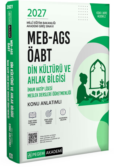 2027 MEB-AGS ÖABT Din Kültürü ve Ahlak Bilgisi Öğretmenliği Konu Anlatımlı Pegem Akademi Yayıncılık