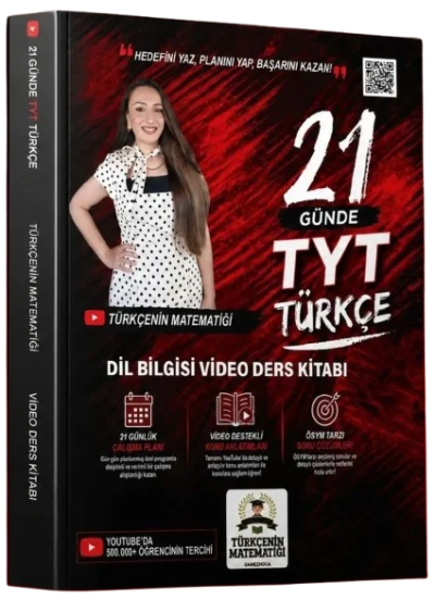 Türkçenin Matematiği TYT 21 Günde Türkçe Dil Bilgisi Video Ders Kitabı Gamze Özdin Türkçenin Matematiği Yayınları