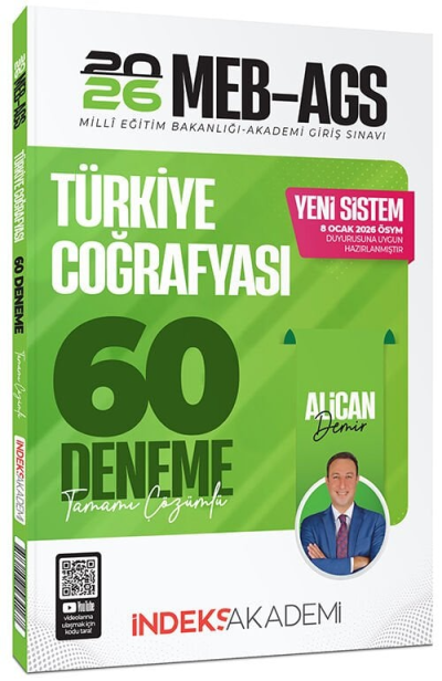 2026 MEB-AGS Türkiye Coğrafyası 60 Deneme Çözümlü İndeks Akademi Yayıncılık