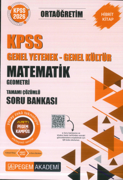 Ortaöğretim KPSS Matematik - Geometri Tamamı Çözümlü Soru Bankası Pegem Akademi Fotokopi.SHOP - Öğrencilerin Marketi!