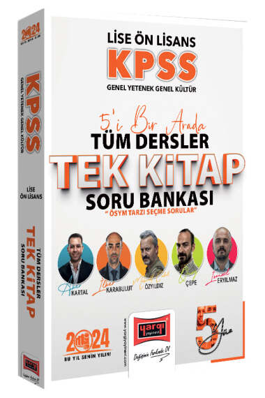 2024 KPSS Lise Ön Lisans GK-GY 5Yüz Ekibi Tüm Dersler Tek Kitap Soru Bankası