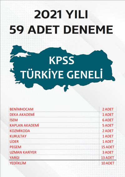59 ADET TG DENEME 2021 YILI TG LİSTEMİZDEKİ TÜM YAYINLARI KAPSAR (TG149-TG159 ARASI)