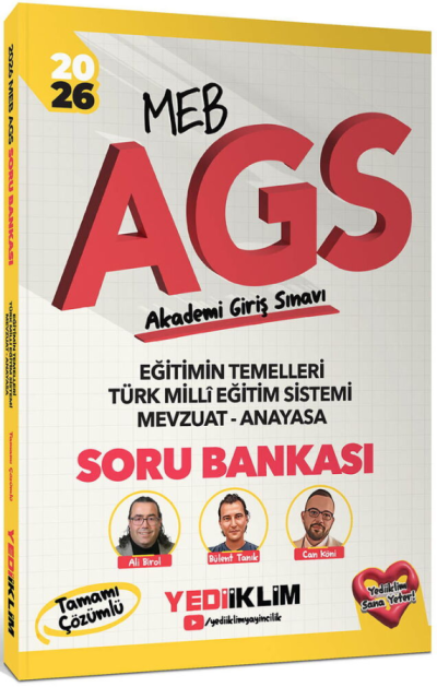 2026 MEB AGS Eğitimin Temelleri - Türk Milli Eğitim Sistemi Mevzuat Anayasa Tamamı Çözümlü Soru Bankası Yediiklim Yayınları Fotokopi.SHOP - Öğrencilerin Marketi!