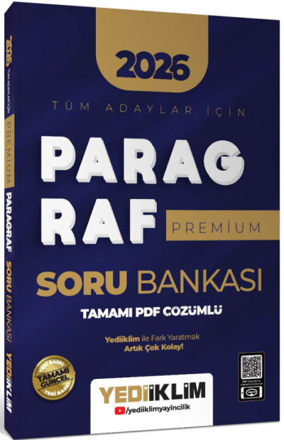 2026 Tüm Adaylar İçin Paragraf Premium Serisi Tamamı PDF Çözümlü Soru Bankası Yediiklim Yayınları