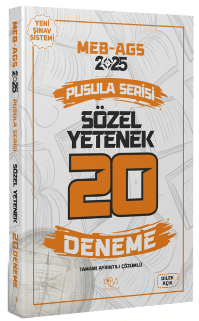 2025 MEB-AGS Sözel Yetenek 20 Deneme Çözümlü Pusula Serisi CBA Yayınları Fotokopi.SHOP - Öğrencilerin Marketi!