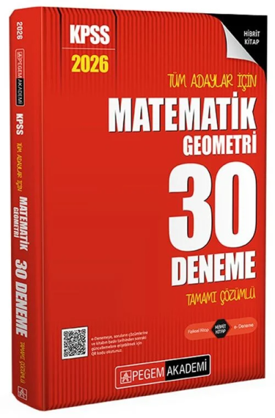 2026 KPSS Tüm Adaylar İçin Matematik Geometri 30 Deneme Tamamı Çözümlü Pegem Yayınları