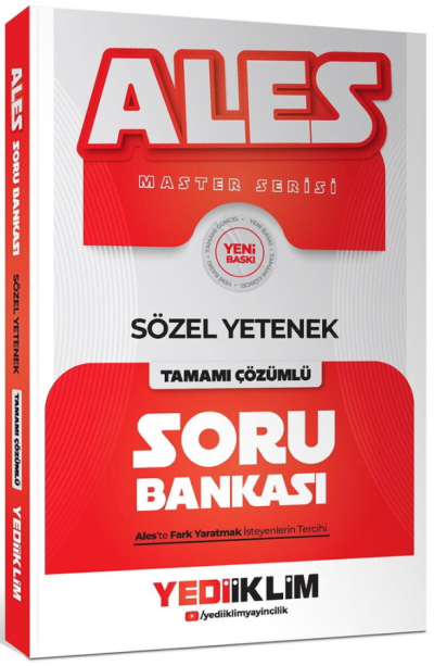 2027 ALES Sözel Yetenek Tamamı Çözümlü Soru Bankası Yediiklim Yayınları