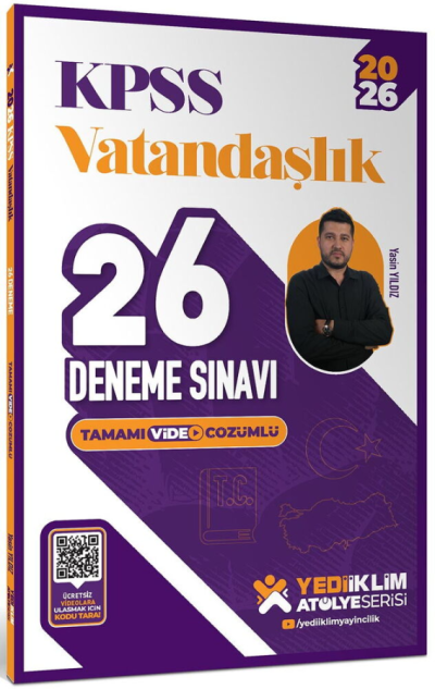 2026 KPSS Vatandaşlık Tamamı Video Çözümlü 26 Deneme Sınavı Yediiklim Yayınları Fotokopi.SHOP - Öğrencilerin Marketi!