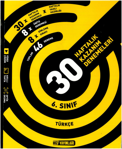 6.Sınıf Türkçe Haftalık Deneme Hız Yayınları