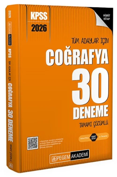 2026 KPSS Tüm Adaylar İçin Coğrafya 30 Deneme Tamamı Çözümlü Pegem Yayınları