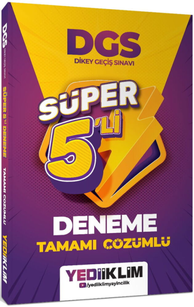 2027 DGS Tamamı Çözümlü Süper 5 li Deneme Yediiklim Yayınları