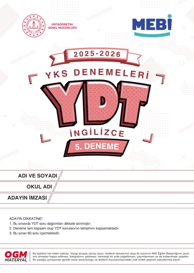 MEBİ YKS Denemeleri YDT 5. Deneme