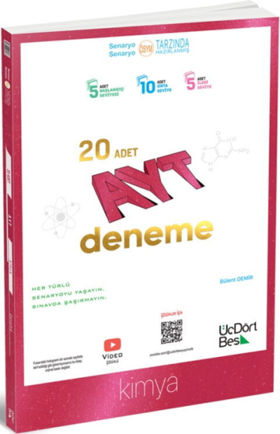 AYT Kimya 20 Deneme ÜçDörtBeş Yayınları
