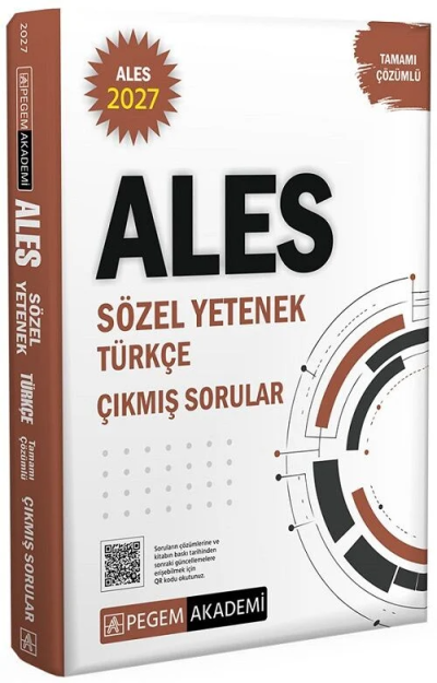 2027 ALES Sözel Yetenek Türkçe Çıkmış Sorular Çözümlü Pegem Akademi Yayınları