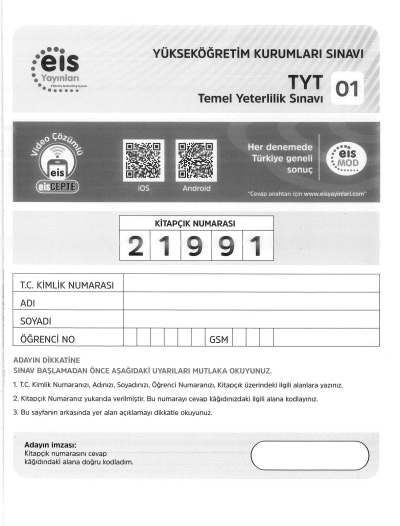 TYT 5'Lİ DENEME SINAVI Fotokopi.SHOP - Öğrencilerin Marketi!