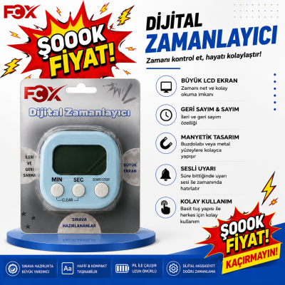 Öğrenci Kronometresi Dijital Zamanlayıcı Mıknatıslı FCZ-100 (Mavi)